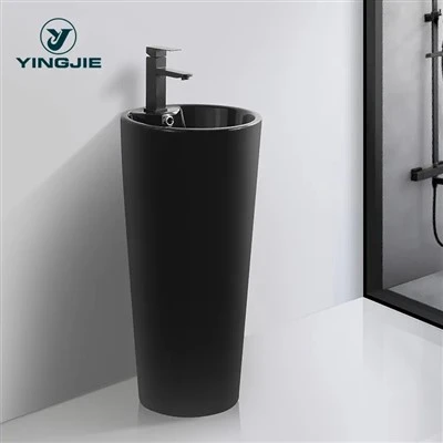 Washbasin de pedestal negra a l'engròs
